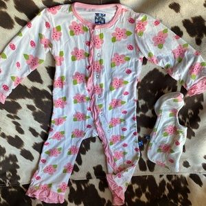 12-18m Kickee Pants, Natural Ladybug Coverall